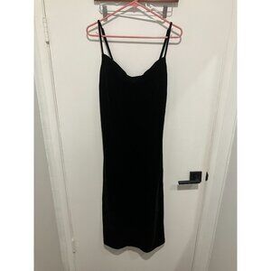 Zara Women's Velvet Maxi Slip Dress, Black, Size Medium